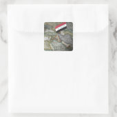 Flagge des Irak auf Karte Quadratischer Aufkleber (Tasche)