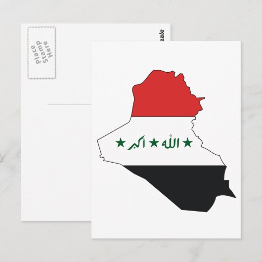 Flagge des Irak Postkarte (Vorne/Hinten)