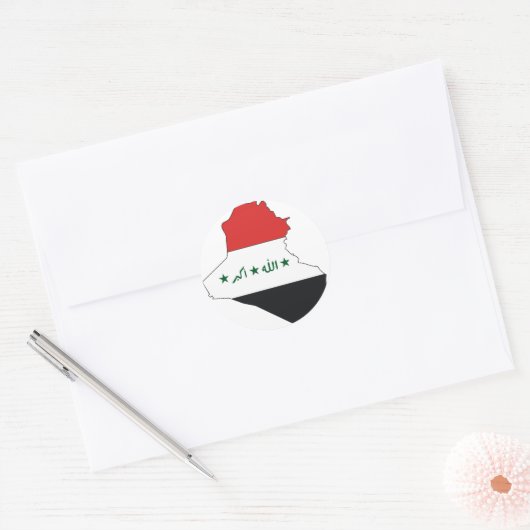 Flagge des Irak Runder Aufkleber (Umschlag)