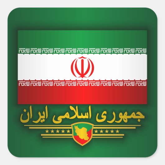 Flagge des Iran Apparel Quadratischer Aufkleber (Vorderseite)