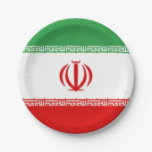 Flagge des Iran-Papiertafels Pappteller (Vorderseite)