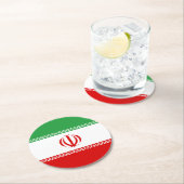 Flagge des Iran Runder Pappuntersetzer (Vor Ort)