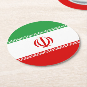 Flagge des Iran Runder Pappuntersetzer