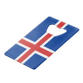 Flagge des isländischen Kreditkartenführers Geldbeutel Flaschenöffner (Vorderseite Schrägansicht)