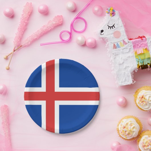 Flagge des isländischen Papiers - Teller (Party)