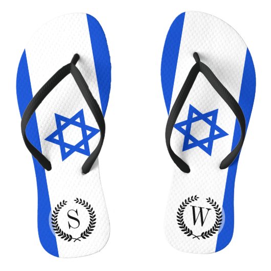 Flagge des Israelis Badesandalen (Fußbett)