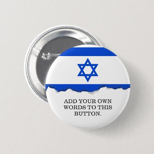 Flagge des Israelis Button (Vorne & Hinten)