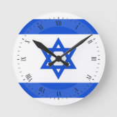 Flagge des Israelis Runde Wanduhr (Vorderseite)