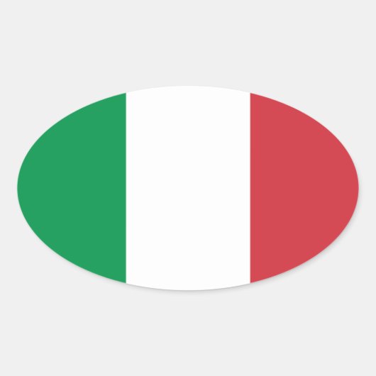 Flagge des Italien-Oval-Aufklebers Ovaler Aufkleber (Vorderseite)