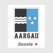 Flagge des Kantons Aargau Aufkleber (Blatt)