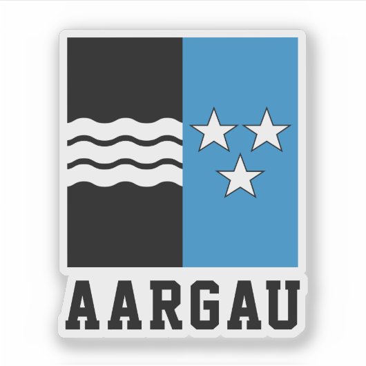 Flagge des Kantons Aargau Aufkleber (Vorderseite)