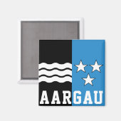Flagge des Kantons Aargau Magnet (Vorderseite/Rückseite)