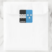 Flagge des Kantons Aargau Quadratischer Aufkleber (Tasche)