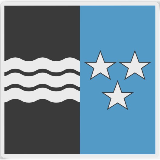 Flagge des Kantons Aargau, Schweiz Aufkleber (Vorderseite)