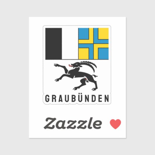Flagge des Kantons Graubünden, Schweiz Aufkleber (Blatt)