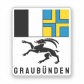 Flagge des Kantons Graubünden, Schweiz Aufkleber (Vorderseite)