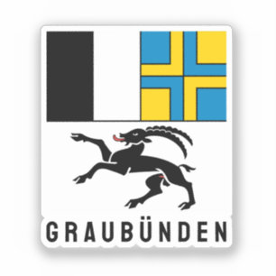 Flagge des Kantons Graubünden, Schweiz Aufkleber