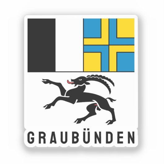Flagge des Kantons Graubünden, Schweiz Aufkleber (Vorderseite)
