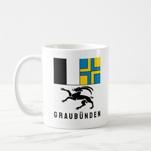 Flagge des Kantons Graubünden, Schweiz Kaffeetasse (Links)