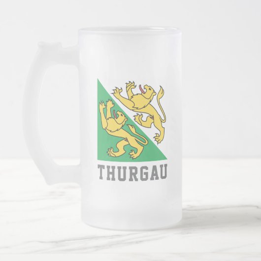 Flagge des Kantons Thurgau, Schweiz Mattglas Bierglas (Links)