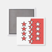 Flagge des Kantons Wallis, Schweiz Magnet (Vorderseite/Rückseite)