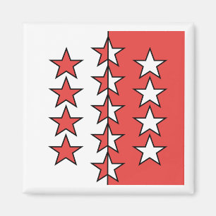 Flagge des Kantons Wallis, Schweiz Magnet