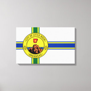 Flagge des Kleinen Felsen (Arkansas) Leinwanddruck