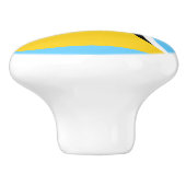 Flagge des Knobs der Keramik Saint Lucia Keramikknauf (Seitenansicht)