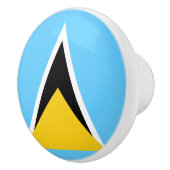 Flagge des Knobs der Keramik Saint Lucia Keramikknauf (Rechts)