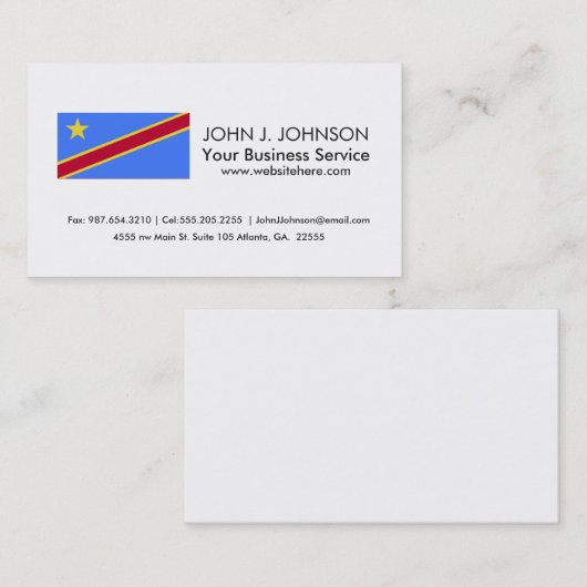Flagge des Kongo Visitenkarte (Vorne/Hinten)