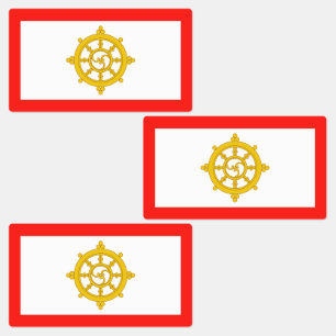 Flagge des Königreichs Sikkim Etiketten