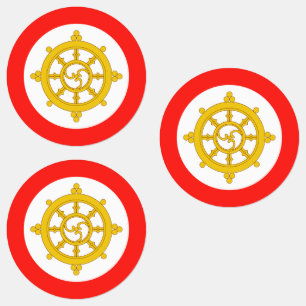 Flagge des Königreichs Sikkim Etiketten