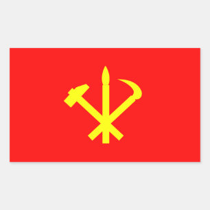 Flagge des koreanischen Party der Arbeitnehmer Rechteckiger Aufkleber