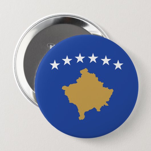 Flagge des Kosovo Button (Vorne & Hinten)
