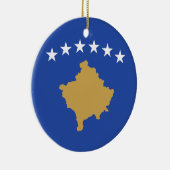 Flagge des Kosovo Keramik Ornament (Rechts)