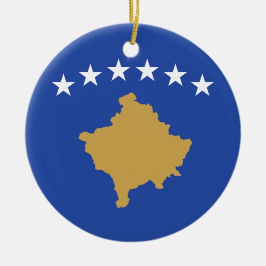 Flagge des Kosovo Keramik Ornament (Vorne)