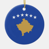 Flagge des Kosovo Keramik Ornament (Vorne)