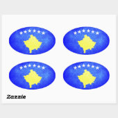 Flagge des Kosovo Ovaler Aufkleber (Blatt)