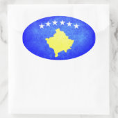 Flagge des Kosovo Ovaler Aufkleber (Tasche)