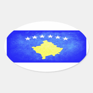 Flagge des Kosovo Ovaler Aufkleber