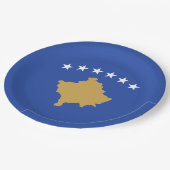 Flagge des Kosovo Pappteller (Schrägansicht)