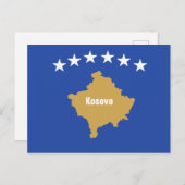 Flagge des Kosovo Postkarte (Vorne/Hinten)