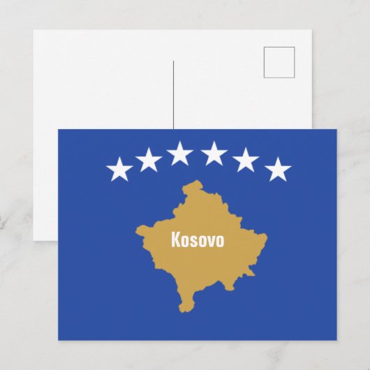 Flagge des Kosovo Postkarte (Vorne/Hinten)
