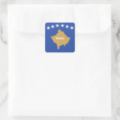 Flagge des Kosovo Quadratischer Aufkleber (Tasche)