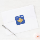 Flagge des Kosovo Quadratischer Aufkleber (Umschlag)