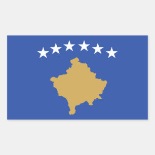 Flagge des Kosovo Rechteckiger Aufkleber
