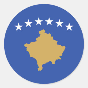 Flagge des Kosovo Runder Aufkleber