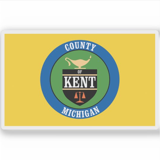 Flagge des Landkreises Kent, Michigan Aufkleber (Vorderseite)