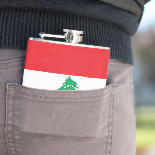 Flagge des Libanon Flachmann