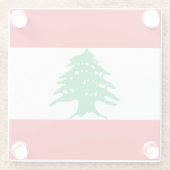 Flagge des Libanon Glasuntersetzer (Rückseite)